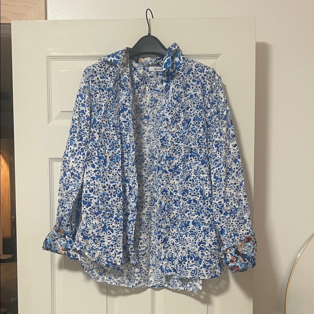 Robert Graham Blue and White Floral Jacket